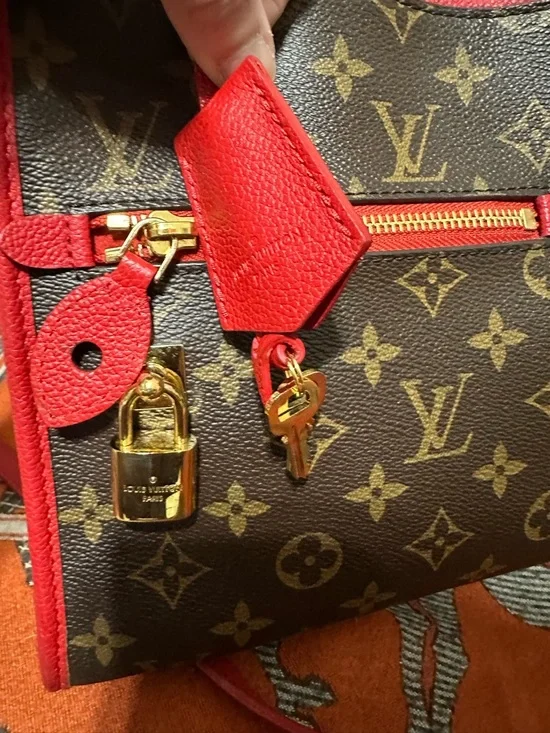 LOUIS VUITTON ❤️🌟SP2187 POPINCOURT PM MONOGRAM W/ RED TRIM BAG⭐️ - Picture 8 of 15